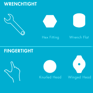 Microfluidic-Fittings-&-Plugs-Fingertight-Knurled-Hex-Wrench-Winged-Head