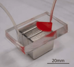 Magnetic microfluidic particle sorting using bulk magnets