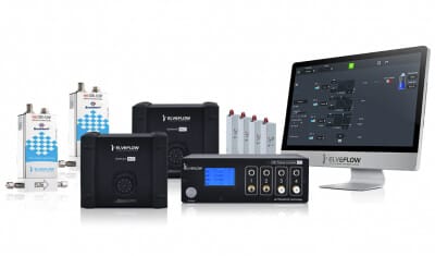 Flow chemistry pack with OB1 MUX distributor Bronkhorst Valves and software