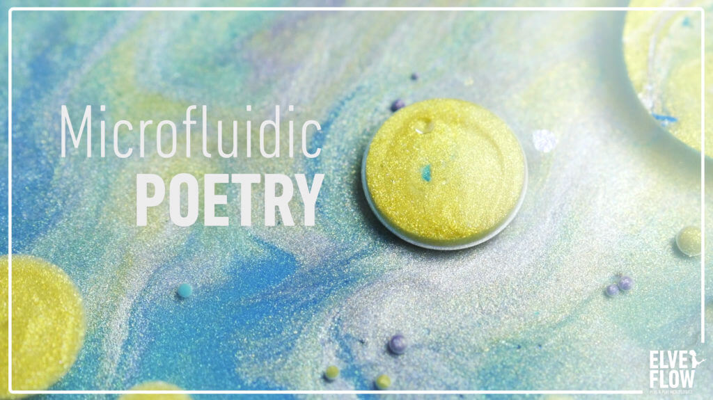 Microfluidic poetry yellow droplet full of paint
