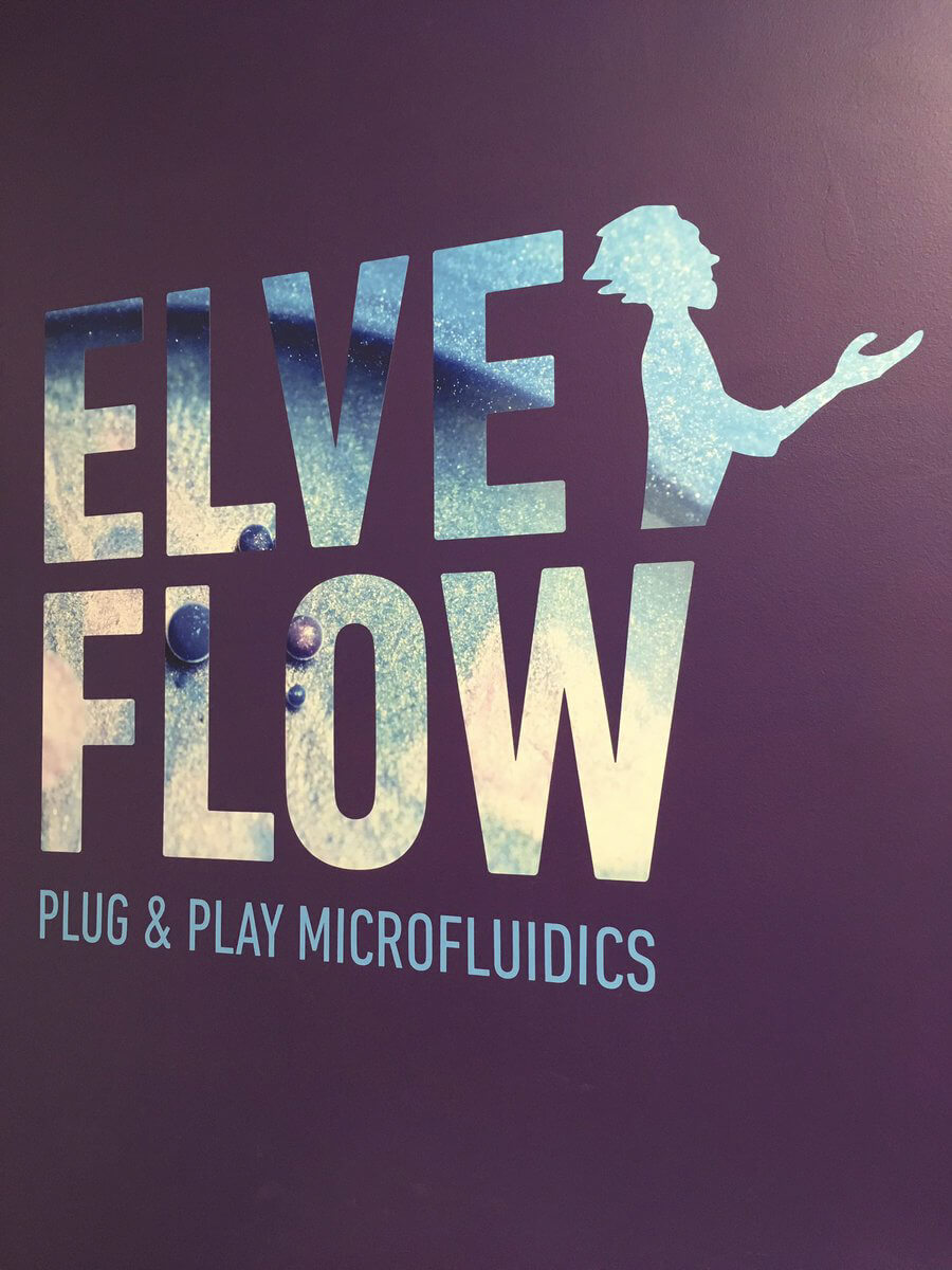 Elveflow microfluidics wall logo
