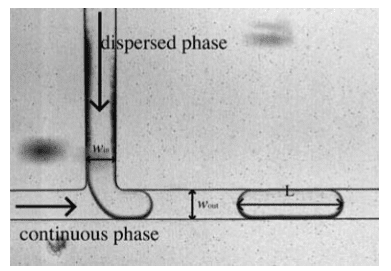 Generation of confined droplets in a T junction microfluidic device